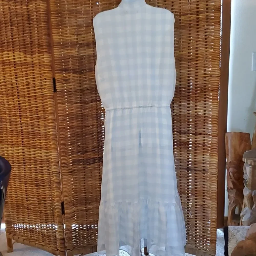 Lauren Ralph Lauren Blue White Checkered Dress 14